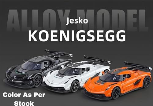 Image of 1:32 Koenigseg Jesko Model Car Toy Metal Pull Back Diecast Car with Openable Door and Sound Light, Gifts Toys for Kids【 Colors as Per Stock 】