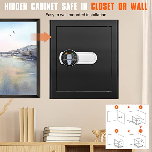2.0 Cubic Roomy Home Safes Fireproof Waterproof With Digital Keypad Key, Anti-Theft Fireproof Safe With Fireproof Waterproof Document Bag, Security Safe Box For Document Cash Jewelry Pistol Medicine #TOP4