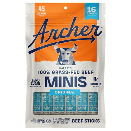 Archer Mini Beef Sticks, Original, 45 Cal, 0g Sugar - 0.5 oz, 16 Count