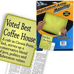 Lupa sin marco de página completa amarilla 3X - Firm Fresnel por MAGNIFYING AIDS