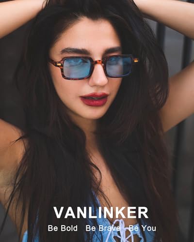 VANLINKER Retro Rectangle Sunglasses for Women Men Trendy Small Square Vintage Shades VL97493