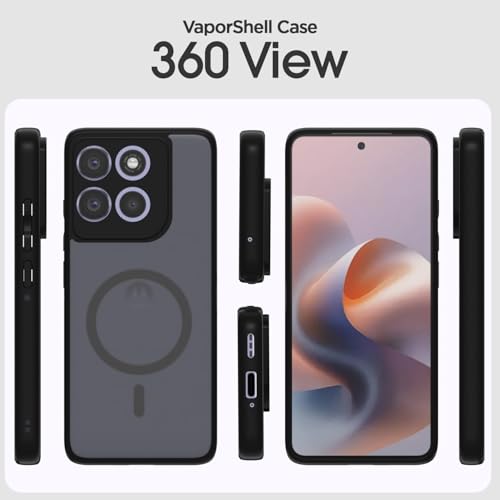 Image of Hybrid Shockproof Back Cover Case for Motorola Moto Edge 60 Pro 5G | Hard Back Cover Case for Motorola Edge 60 Pro (PC & TPU, Magnetic, Translucent Smoke Matte Back (Moto Edge 60 Pro)