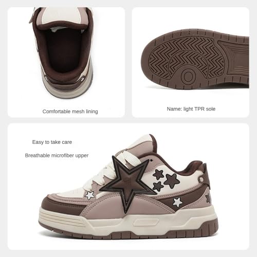 Star Shoes Chunky Sneakers Colorful Platform Cute Laces Up Athletic Streetwear for Women Stylish Comfort Slip-Resistant2