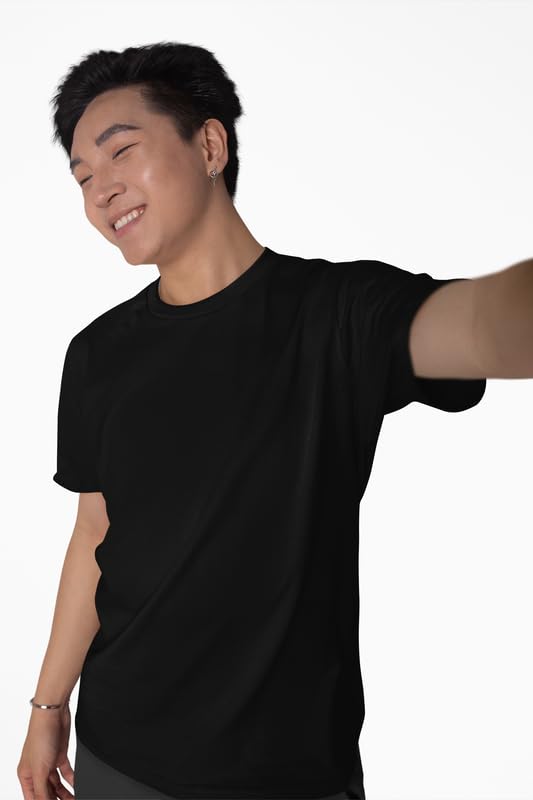 Image of Solid T Shirt for Men | Men's Premium Cotton T-Shirt | Round Neck | Regular Fit | Comfortable Fabric | Stylish & Lightweight | Perfect for Everyday Use