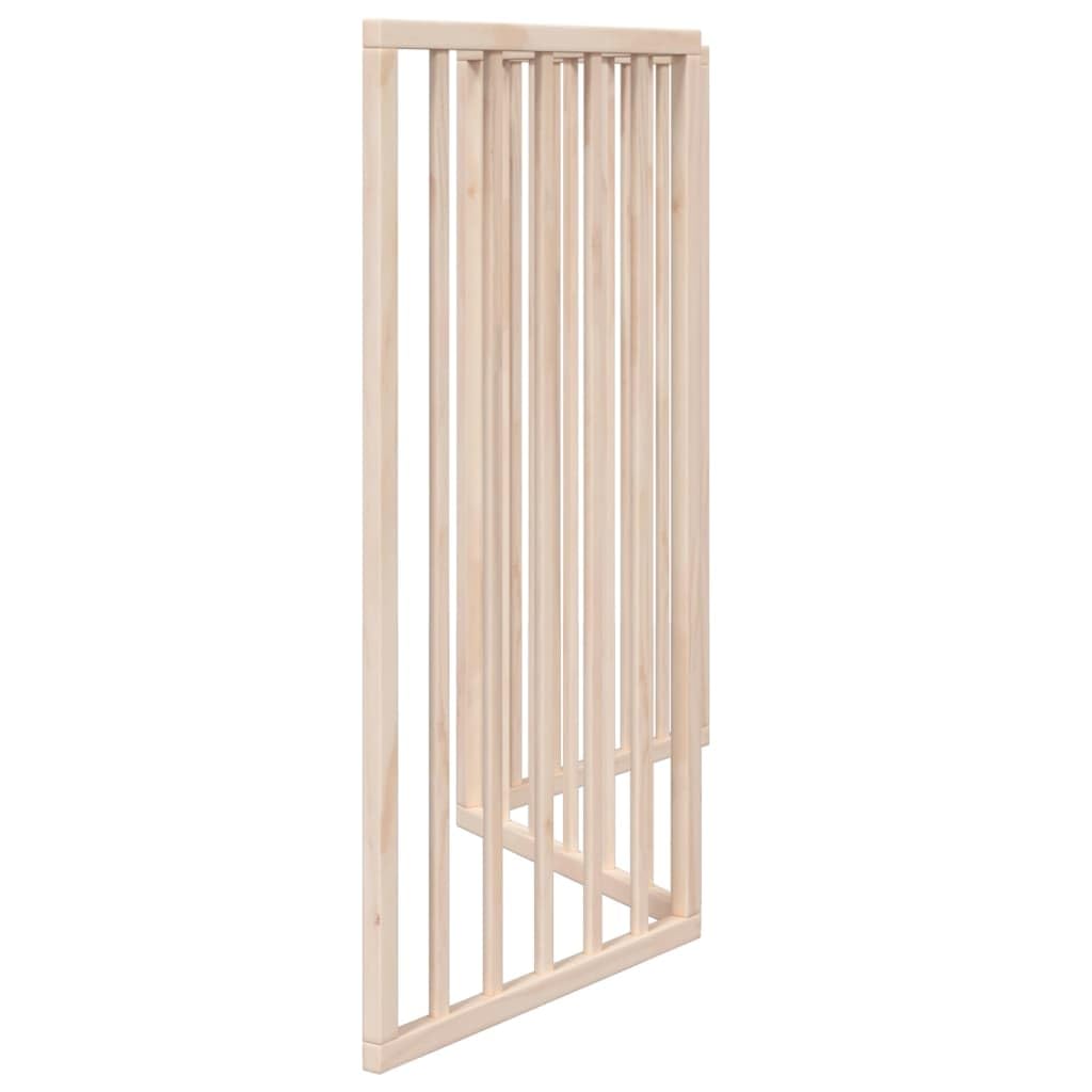 Barrera plegable para perros de madera de álamo, 3 paneles, 150 cm, independiente y portátil, ideal como barrera para interior y exterior, protección segura para cachorros y perros pequeños