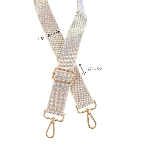 Image of Rhinestone Adjustable Purse Strap Replacement, Crossbody Replacement for Handbags