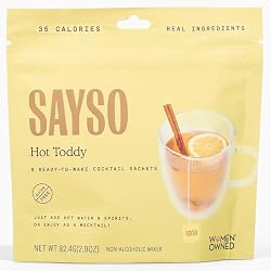 SAYSO Hot Toddy Cocktail Tea Bags - Infuses with Cold Water, Premium Crafted with Honey, Cinnamon, Crystallized Lemon & Clove | Organic, Certified Gluten-free, Non-GMO| 35 calories, 8g sugar - 8 count