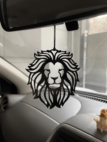 Image of Handmade Dream Catcher Car Ornament - Stylish Rear View Mirror Hanging Accessory - Elegant Car Interior Decoration - Good Luck & Positive Energy Charm (1, Lion)
