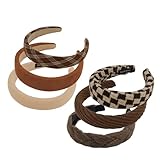Wanciler 6 Pack Headbands for Women and Girls Fabric Hair Band Fashion Wide Head Band Outdoor Hair Accessories (Brown)