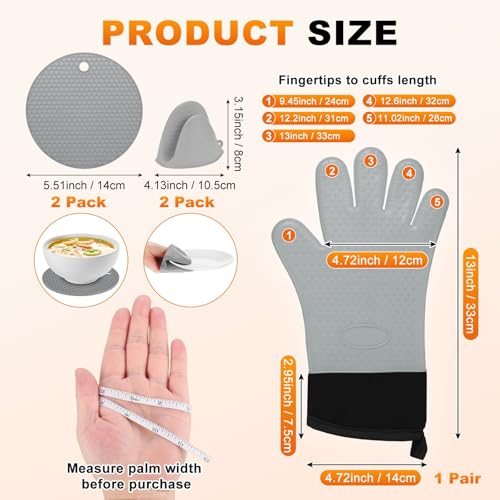 Gants de four en silicone résistant chaleur et dessous de plat - 4