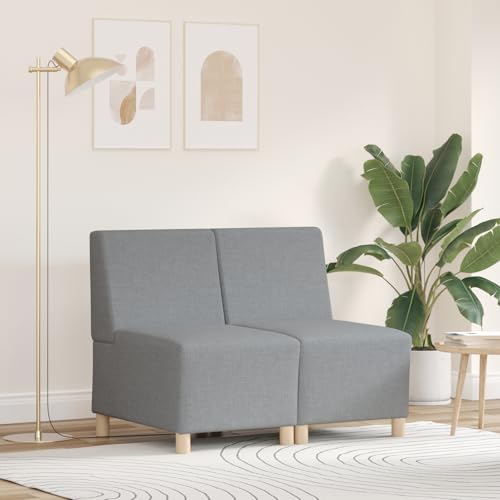 Tidyard Sillón Sofá Gris Claro 55 cm Tela 2 pcs Gris Claro