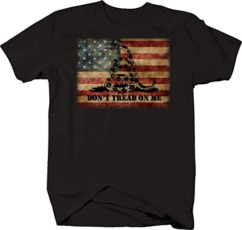 MTX Style American Flag DTOM Snake T Shirt for Men Large Black