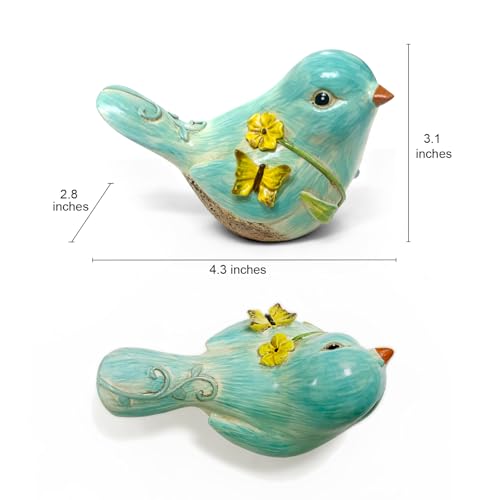 Figurita decorativa de pájaro de resina azul 4.3 pulgadas miniatura 2