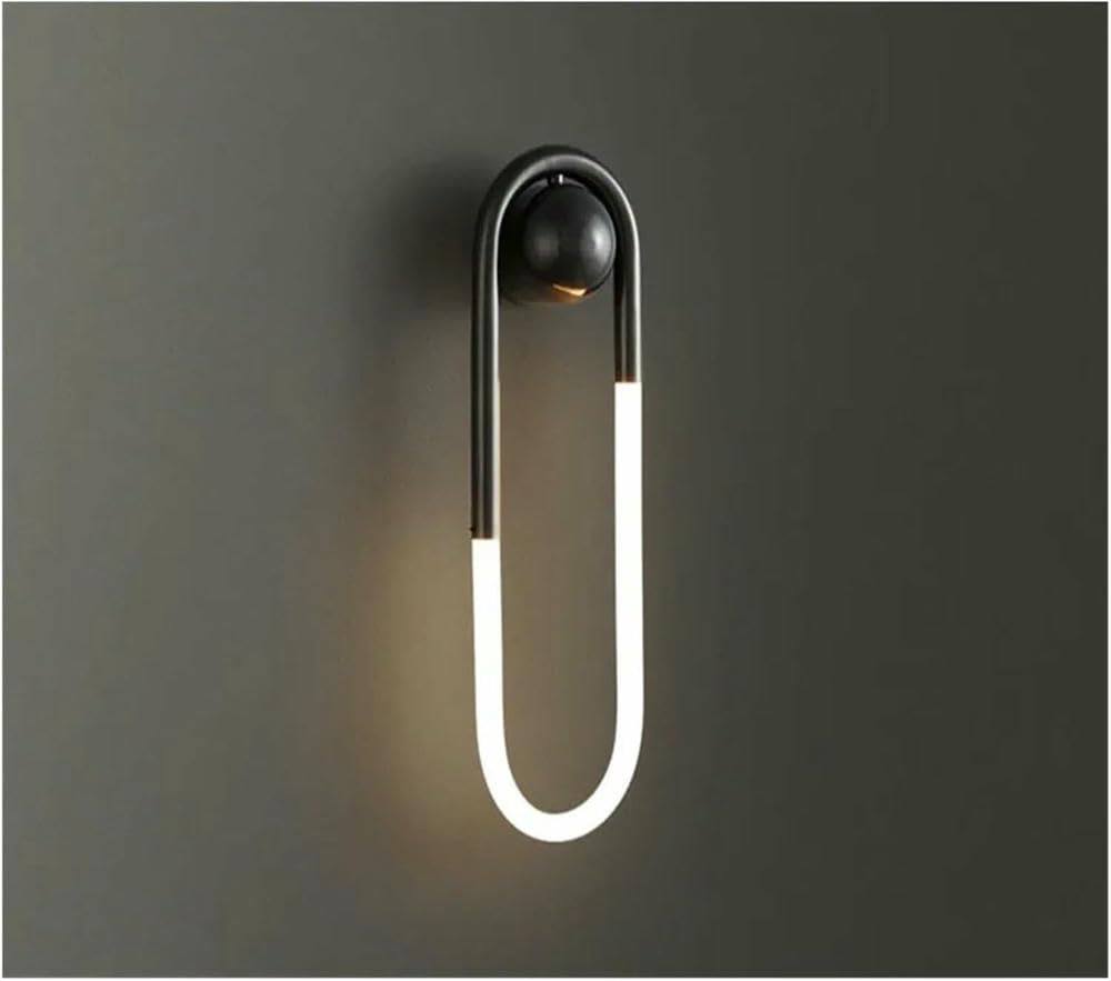 SBZIOJHDR wall Lights， Nordic Minimalist Style Ellipse Lights 3 Color Temperature Dimming for Parlor Bedroom(Dolphin Waves,H45cm)
