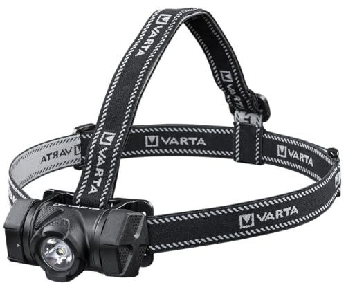 VARTA Lampe Frontale LED incl. 3x piles AAA, Indestructible H20 Pro, torche frontale avec 2 modes d'éclairage, lumière frontale extrêmement robuste,...
