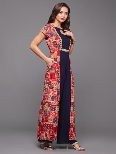 Image of Miss Chase Women's Keyhole Neck Regular Sleeve Regular Length Jumpsuit with Pockets