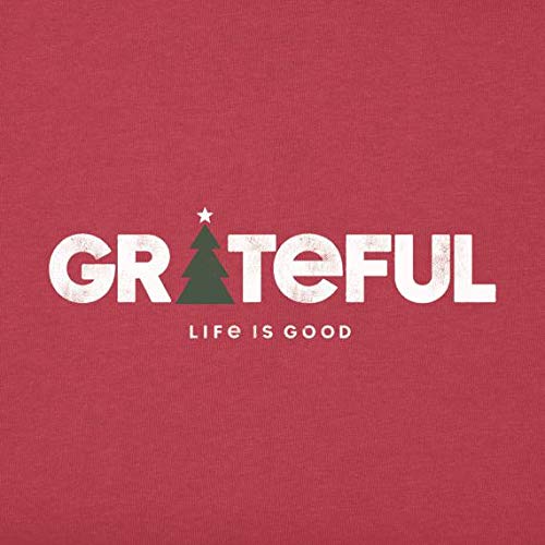 Life is Good Girls Graphic Long Sleeve T-Shirts Holiday Collection,Americana Red,Large