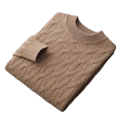 Men's Sweater Thicken Half-High Neck Twisted Pullovers Tops Knit Simple Sweater Top