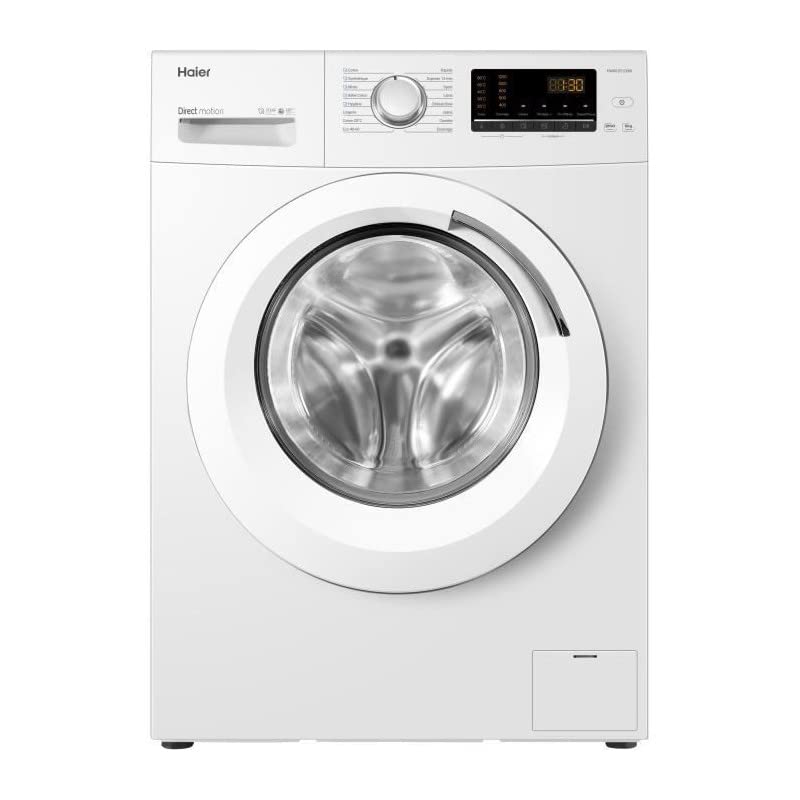HAIER Lave-linge hublot HW80-B1239N-FR - 8 kg - Direct motion - 1200 trs/min - Vapeur - Classe A - Traitement anti-bactérien