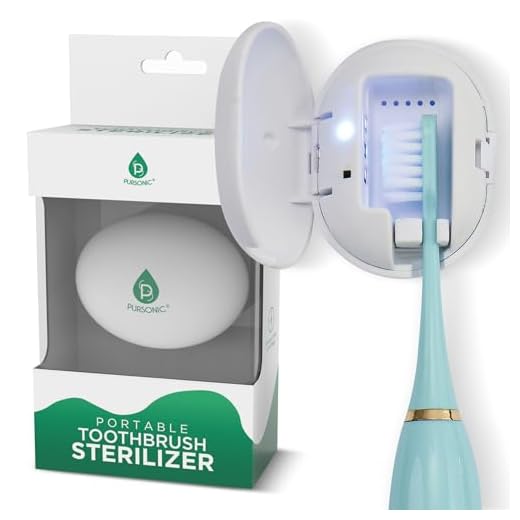 Pursonic Portable UV Toothbrush Sanitizer Case – Rechargeable Toothbrush Cleaner with UV Light & Magnetic Mounting – Compact, Hygienic & Long-Lasting (30-Day Battery) for Home & Travel (White)