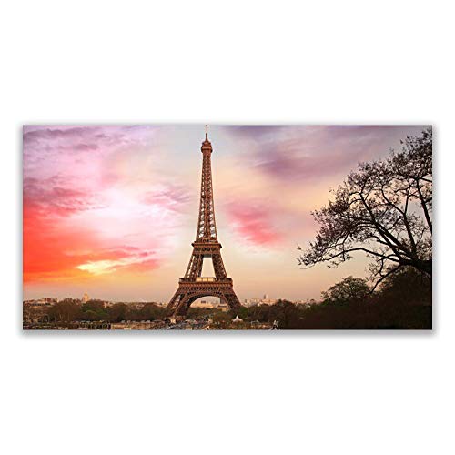 Tableau moderne design Paris en verre trempé de qualité supérieure 120x60