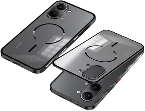 �yFotee�zFor POCO X8 Pro Max �A���~�o���p�[�P�[�X �������N���A�w�� ���̓����O�t�� ���^���t���[�� �S�ʕی� (�u���b�N)