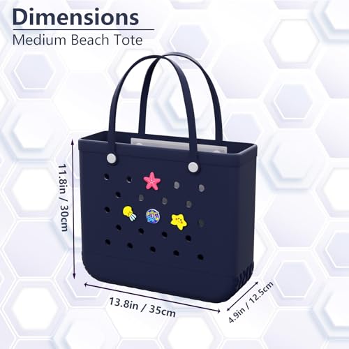 Medium Rubber Tote Bag Rubber Beach Bag, Washable Durable Beach Tote, Lightweight, Waterproof Sandproof3