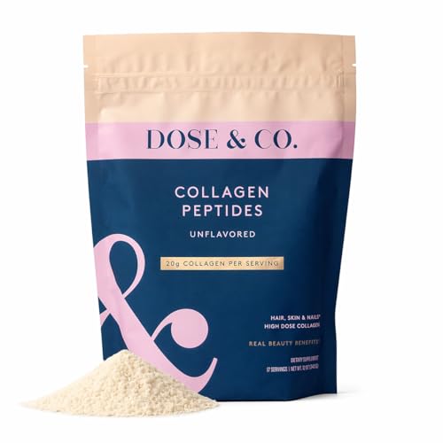 DOSE & CO. Pure Collagen Peptides Powder, Unflavored, 9.6 Oz | Hydrolyzed Bovine Collagen Type I &...