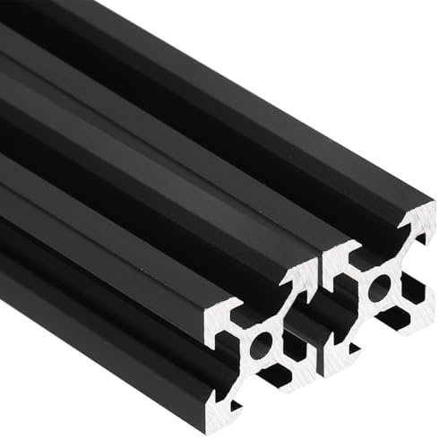 sourcing map 2Pcs 450mm V Slot 2020 Aluminum Extrusion Profile,Black