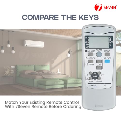 Image of 7SEVEN Compatible with Mitsubishi Electric Ac Remote Control Part Number RKX502A001 Model 25a Suitable for Split Multi Split Air Conditioners - Match Exactly Key by Key Functionality