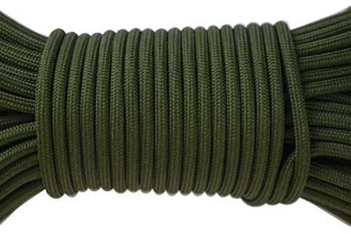 Image of 550 para Cord Parachute Survival Cord Rope Spec Type III 7 Strand Paracord Rope, Military Grade Nylon 4mm Diameter (Olive Green, 20)