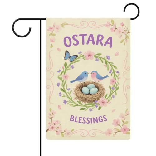 Garden Flag Wicca Pagan Blessing Ostara Double Sided 12x18 In Burlap Seasonal Yard Decoration for Outside Porch