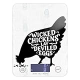 Chickens Lay - Báscula de cocina digital con pantalla LCD de clara de huevo de diablo, 11 libras/0 18 onzas, 5 kg/5 g, con 4 unidades para preparación de comidas (pilas no incluidas)