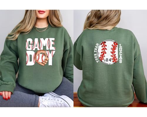 Personalized Baseball Game Day Shirt, Baseball Gameday Unisex Sweatshirt, Custom Baseball Shirts, Gift for Baseball Lover, Game Day Sweater3
