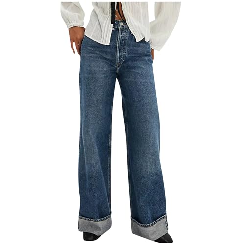 Baggy Jeans for Woman Casual High Waisted Wide Leg Jeans Stretchy Loose Fit Straight Leg Denim Pants 2025 Summer Fall