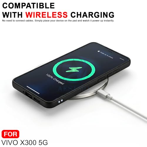 Image of AESTMO Hybrid Shockproof Back Cover Case for Vivo X300 5G Compatible with MagSafe | Hard Back Case Cover for Vivo X300 5G (PC & TPU, Translucent Back, Black Sides)