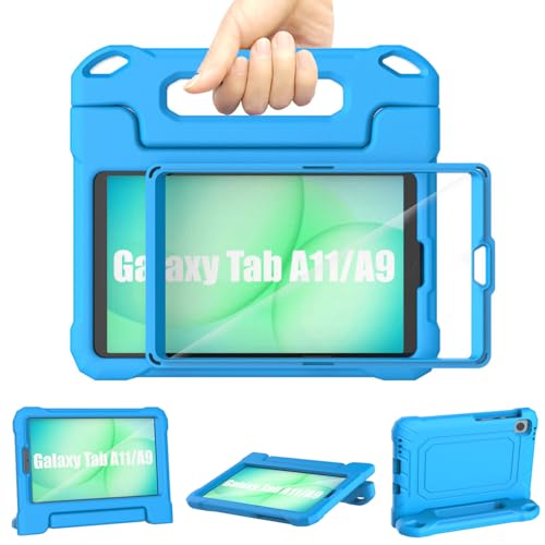 Samsung Galaxy Tab A11/A9 Case Kids 8.7 inch 2025/2023, TrendGate Lightweight Shockproof Samsung A11/A9 Tablet Case Built-in Screen Protector and Handle Stand for Galaxy Tab A11/A9/A7 Lite 8.7" - Blue