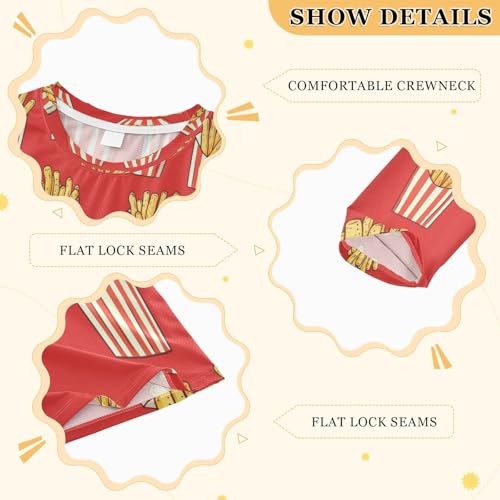 French Fries in Cups Boys Rash Guard Long Sleeve UPF 50+ Boys Swim Shirt Quick Dry Shirt for 3-12 Years3