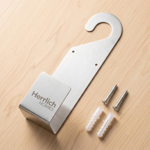 Image of Herrlich Homes Stainless Steel Garden Hose Holder, Wall Mounted Hose Pipe Stand & Hanger, Heavy Duty Rustproof Water Pipe Organizer for Garden, Balcony, Lawn & Outdoor, Screws Included (Pack of 1)
