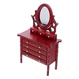 Fonction de miroir interactif : réaliste améliore coiffeuse de maison de poupée, apportant des détails réalistes aux meubles miniatures de maison de poupée et augmentant scène, meubles de chambre miniatures, petite coiffeuse avec miroir