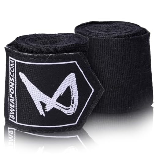 8 Weapons Boxbandagen, halbelastisch, 2m, schwarz