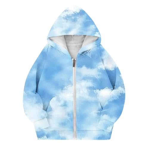 Girls Zip Up Hoodie Jacket Kids Fashion Gradient Tie Dye Sweatshirt Long Sleeve Casual Coats with Pockets 4-15 Years3