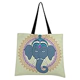 Mnsruu Vintage Kunst Indischer Elefant Einkaufstasche Faltbar Groß Wiederverwendbare Einkausbeutel Einkaufstaschen mit Beutel Einkaufstüte für Gemüse Obst