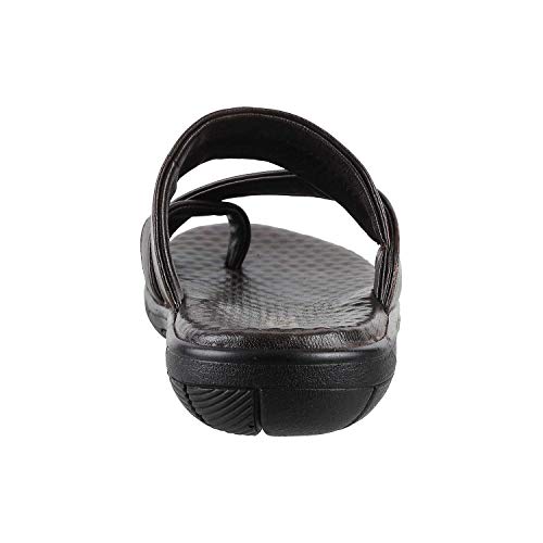 Image of Metro Men's Comfy Casual Faux Leather Stylish Toe Ring Slippers