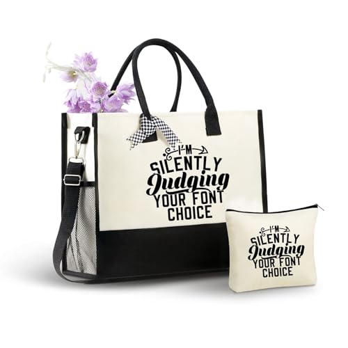 Bolsa Tote de Lona con Cierre y Correa para Mujer miniatura 1