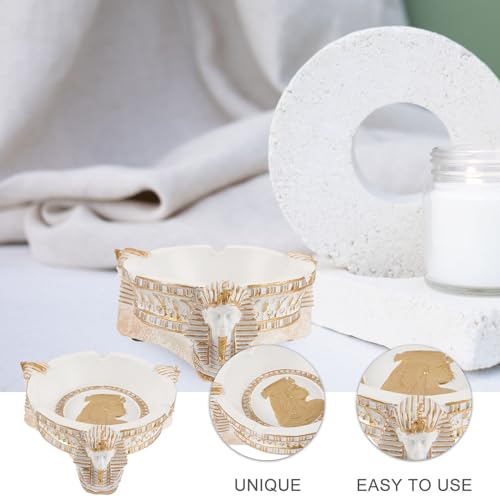 Cendrier créatif style pharaon blanc pour la décoration du salon