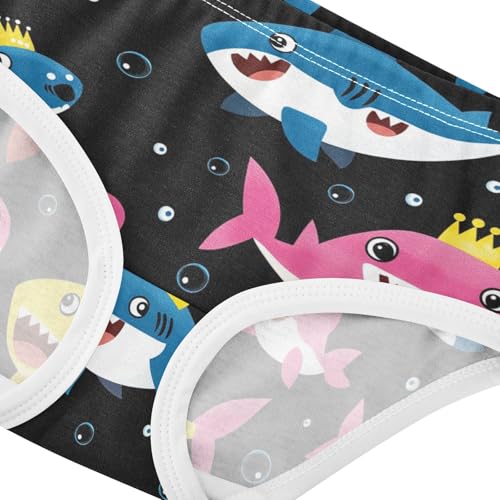 Wusikd Shark Crown Bubbles Girls' Underwear Cotton Cute Girls Briefs Soft Toddler Underwear 2T4