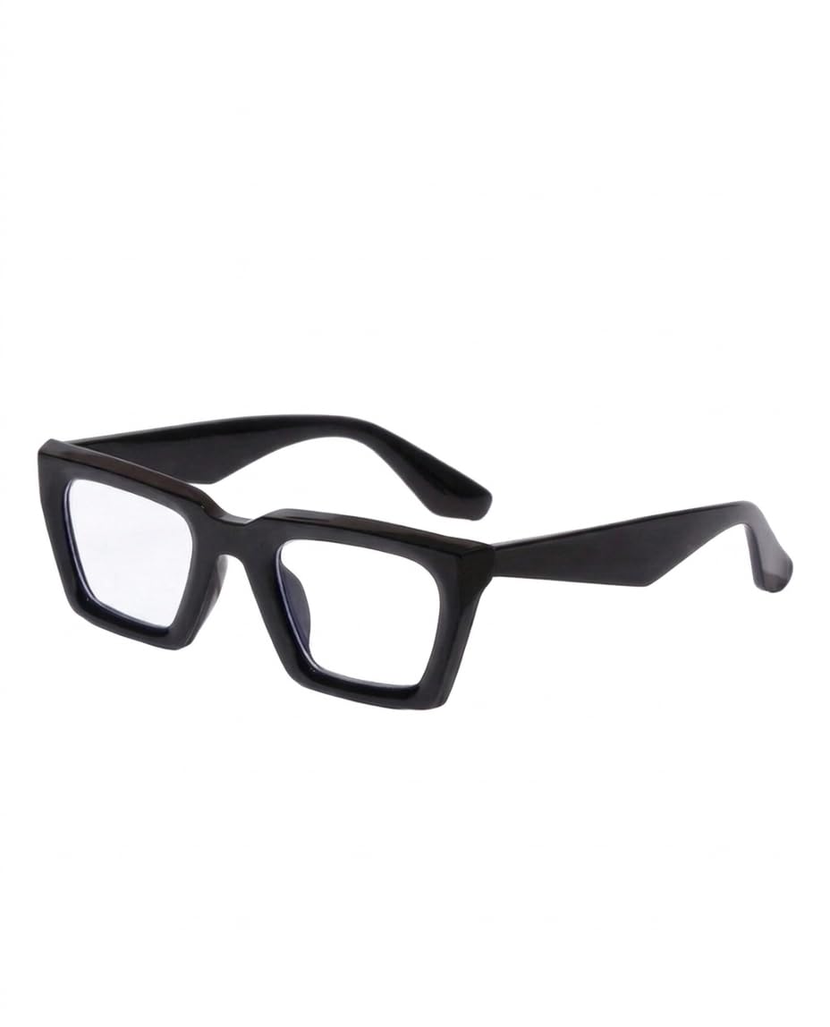 Retro Vintage Rectangilar Thick Abstract UV-Protected Sunglasses For Men And Women-image-27