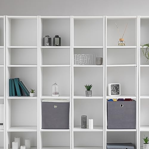 Relaxdays Aufbewahrungsbox, 4er Set, faltbar, H x B x T: 30 x 30 x 30 cm, Stoffbox mit Griffloch, dunkelgrau