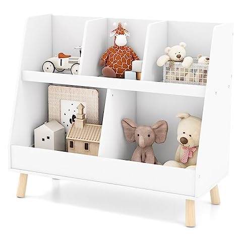 GYMAX Kids Wooden Bookcase and Storage Unit Cover